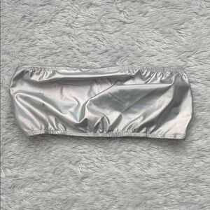Silver Bandeau Top